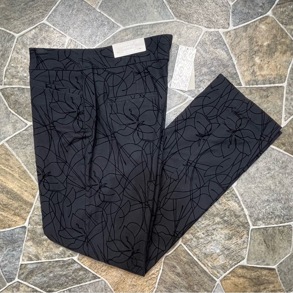 Chico’s So Slimming Brigitte Flocked Slim Leg Pant